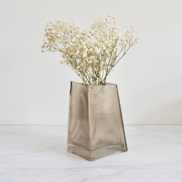 Ribbed Glass Vase