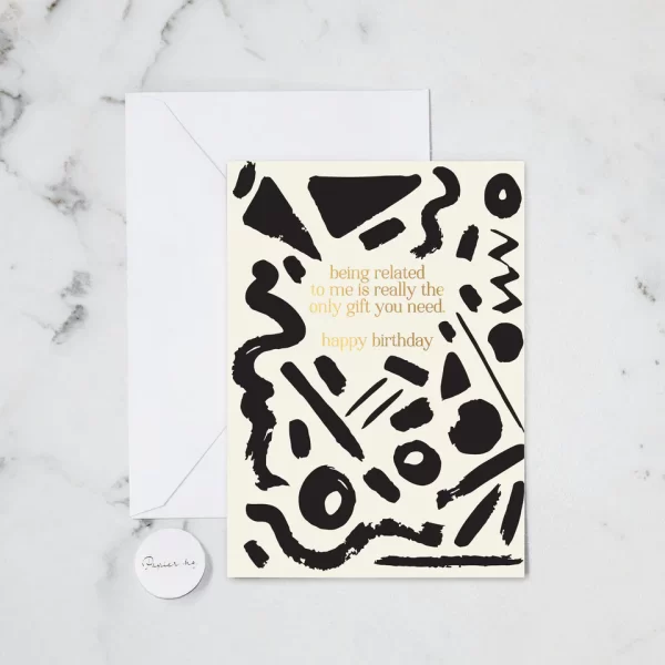 HB BLACK AND WHITE FOIL GREETING CARD