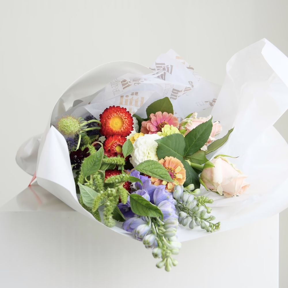 Seasonal Reds + Green Bouquet