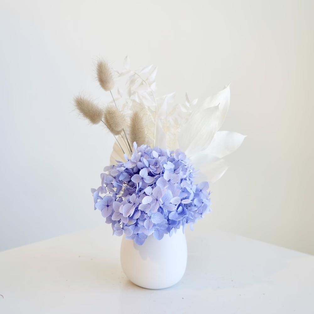 Mauve and White Mini