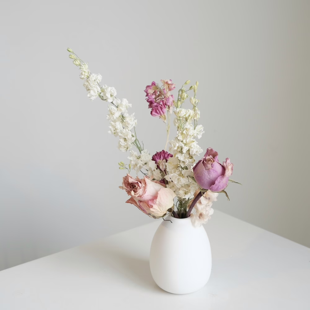 Larkspur and Roses in White - Image 2