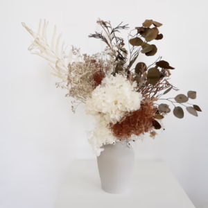 Hydrangeas and Palm in Grey